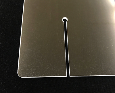 Acrylic sneeze guard corner slot